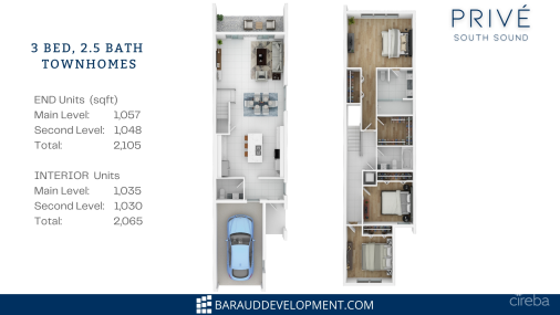 Prive 3bed 2.5bath, South Sound