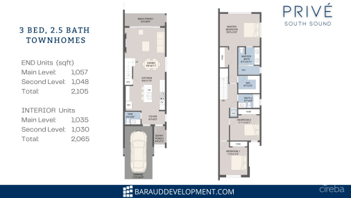 Prive 3bed 2.5bath, South Sound