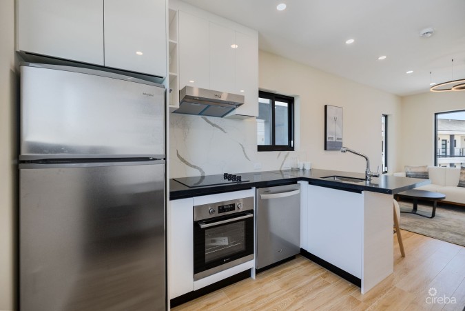 ARZA WEST BAY RUBY– UPGRADED FULLY FURNISHED 1-BED CORNER UNIT