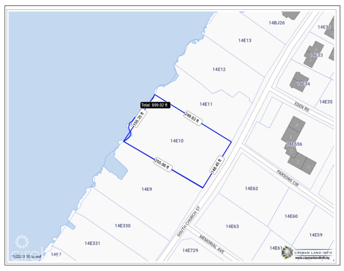 RARE 0.9 ACRES OCEANFRONT PARCEL ON GEORGE TOWN WATERFRONT