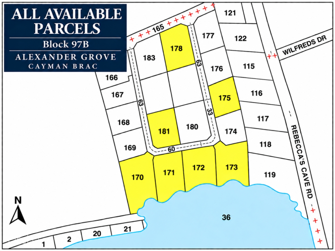ALEXANDER GROVE SUBDIVISION - CAYMAN BRAC - POND LOT 4